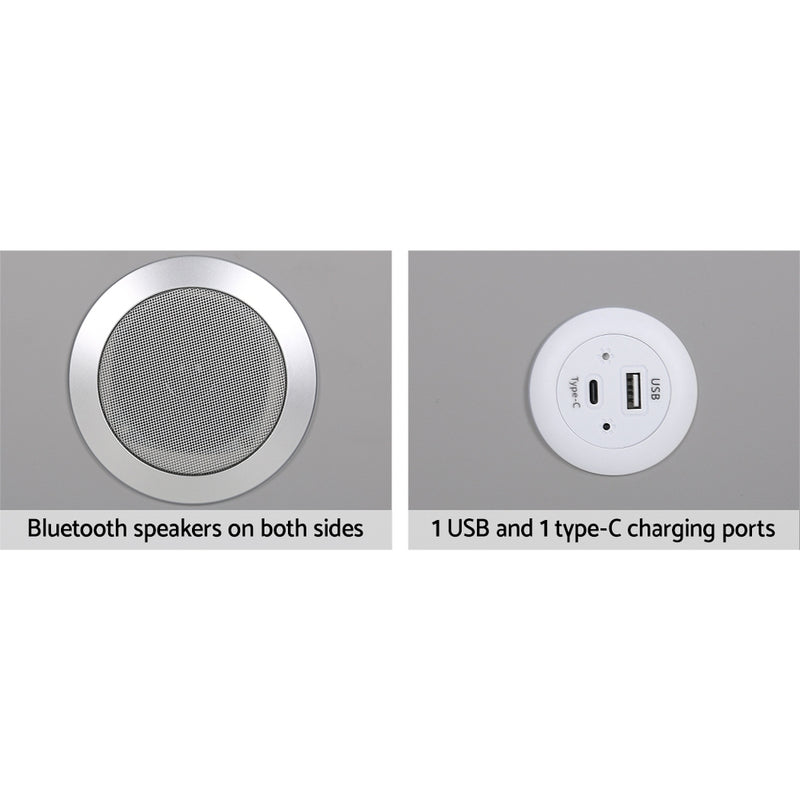 Smart Bedside Table – Grey with Wireless Charging