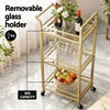 Kitchen Island Trolley Cart – Gold 43cm