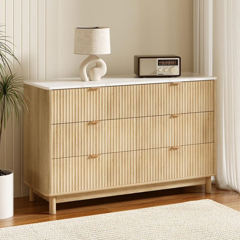6 Chest of Drawers Dresser Table Pine
