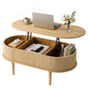 Artiss Lift Top Coffee Table Fluted Oval Storage Table 100cm