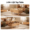 Artiss Lift Top Coffee Table Fluted Oval Storage Table 100cm