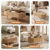 Artiss Lift Top Coffee Table Fluted Oval Storage Table 100cm
