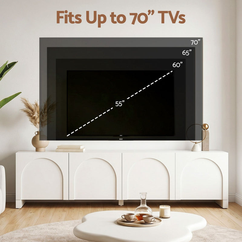 Artiss 180cm TV Entertainment Unit with Storage Cabinet & Adjustable Shelf – White
