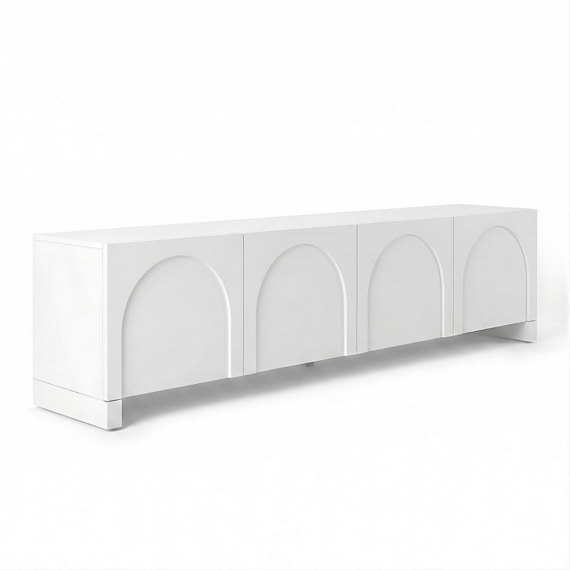 Artiss 180cm TV Entertainment Unit with Storage Cabinet & Adjustable Shelf – White