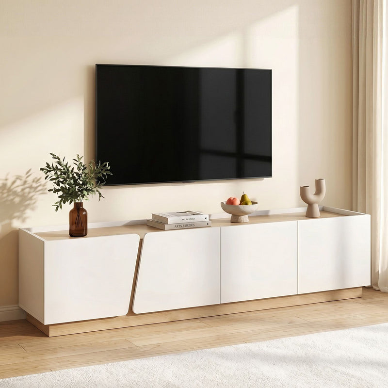 Artiss 180cm TV Unit Entertainment Cabinet Storage White & Pine