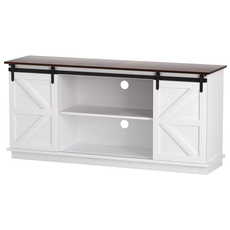 Buffet Sideboard Storage Cabinet – White, Sliding Doors