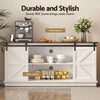 Buffet Sideboard Storage Cabinet – White, Sliding Doors