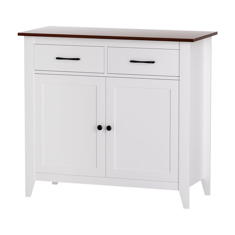 Buffet Sideboard Storage Cabinet – White, 2 Drawers