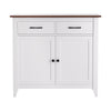 Buffet Sideboard Storage Cabinet – White, 2 Drawers