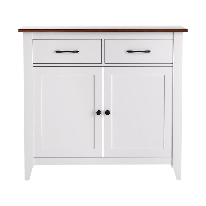 Buffet Sideboard Storage Cabinet – White, 2 Drawers