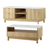 Artiss TV Unit & Coffee Table Set – Pine Storage Drawers