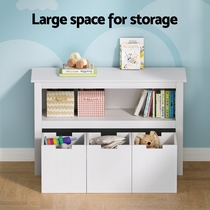 Kids Bookshelf with 3 Drawers – Book & Toy Organiser