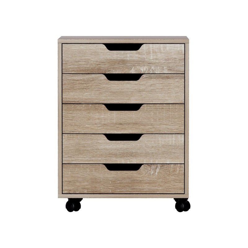 5-Drawer Mobile Filing Cabinet – Beige