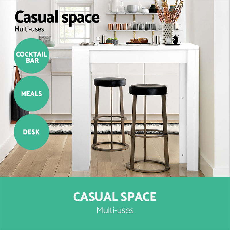 White Bar Table 3-tier Storage