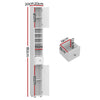 Artiss Tall Slim Bathroom Storage Cabinet 180cm