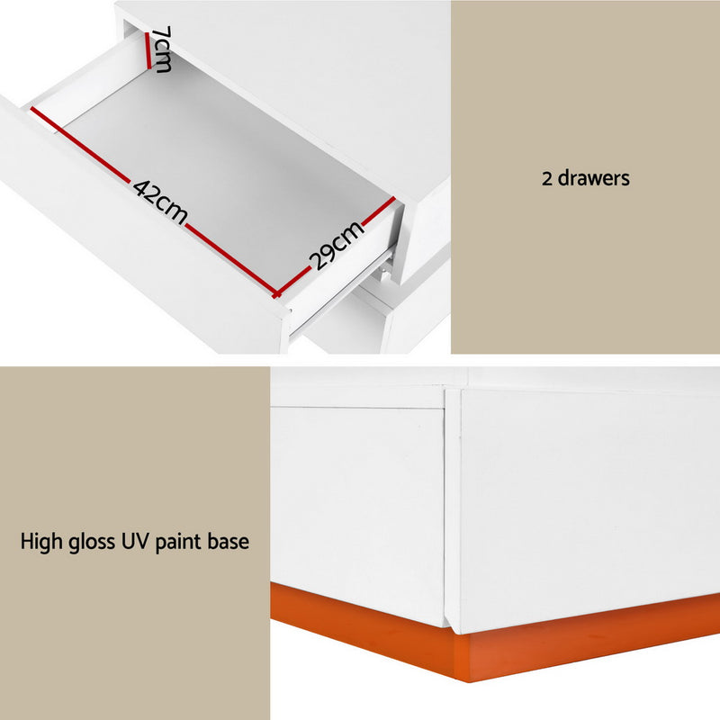 Artiss ADA Smart LED Bedside Table with Wireless Charging