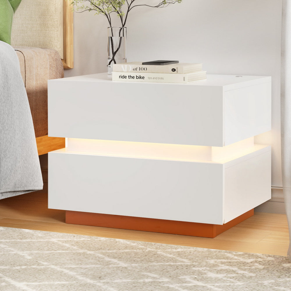Artiss ADA Smart LED Bedside Table with Wireless Charging