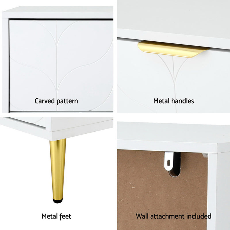 White 3-Drawer Lowboy Cabinet