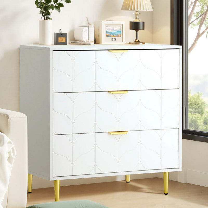 White 3-Drawer Lowboy Cabinet