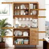 Buffet Sideboard with Hutch – Pine Rattan