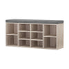 Artiss Shoe Bench Cabinet Fabric Seat Pine