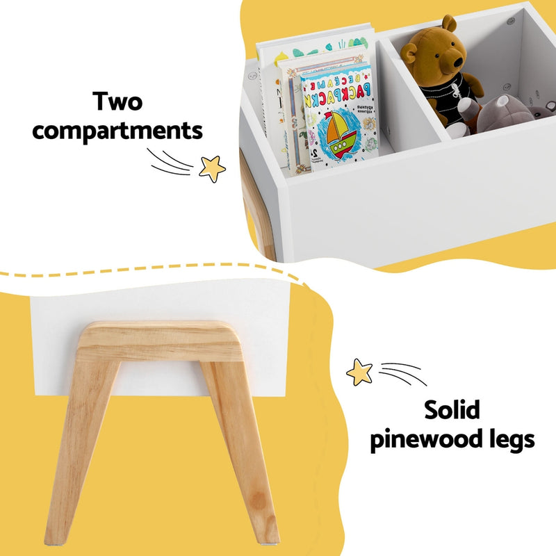 Kids Wooden Toy Box Chest & Storage Cabinet