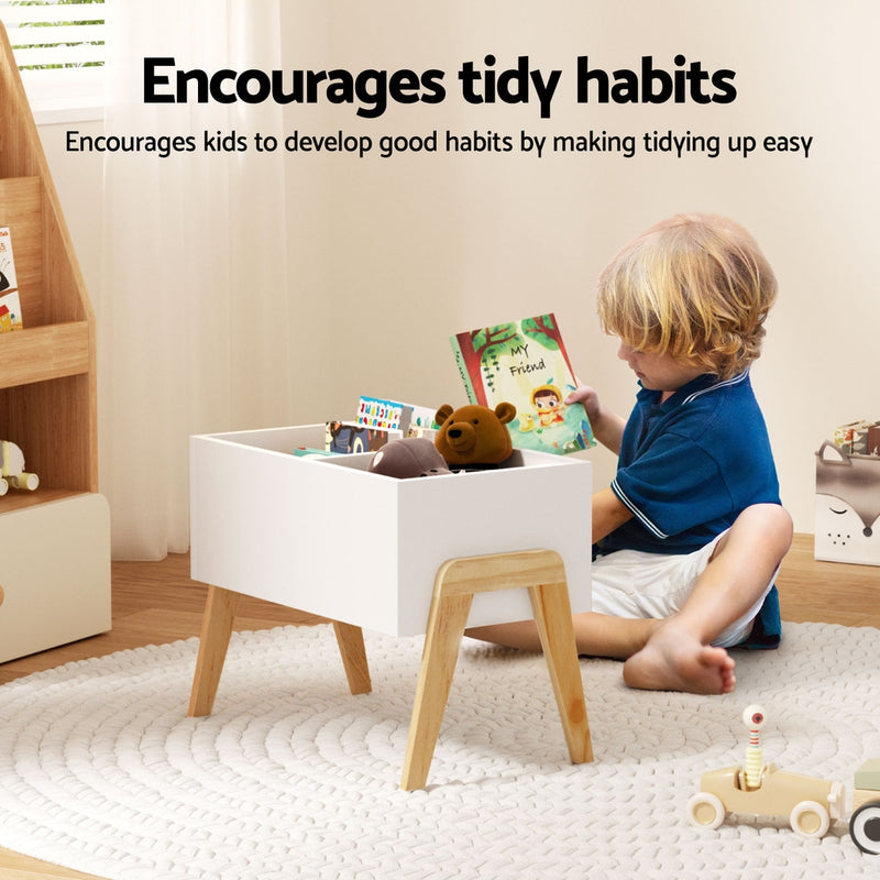 Kids Wooden Toy Box Chest & Storage Cabinet
