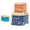 3PCS Car-Shaped Toy Storage Boxes