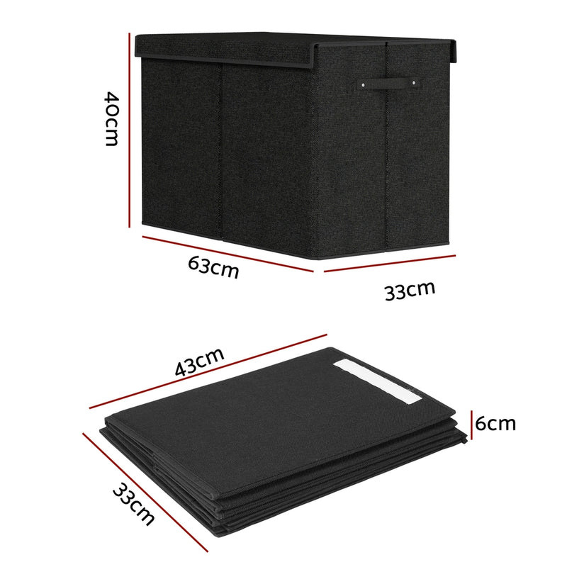 Large Foldable Toy Box with Flip-Top Lid