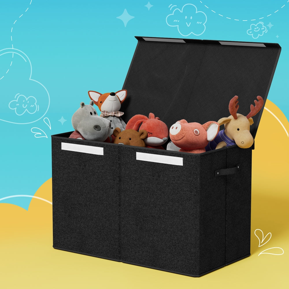 Large Foldable Toy Box with Flip-Top Lid