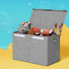 Large Foldable Toy Box with Flip-Top Lid – Grey