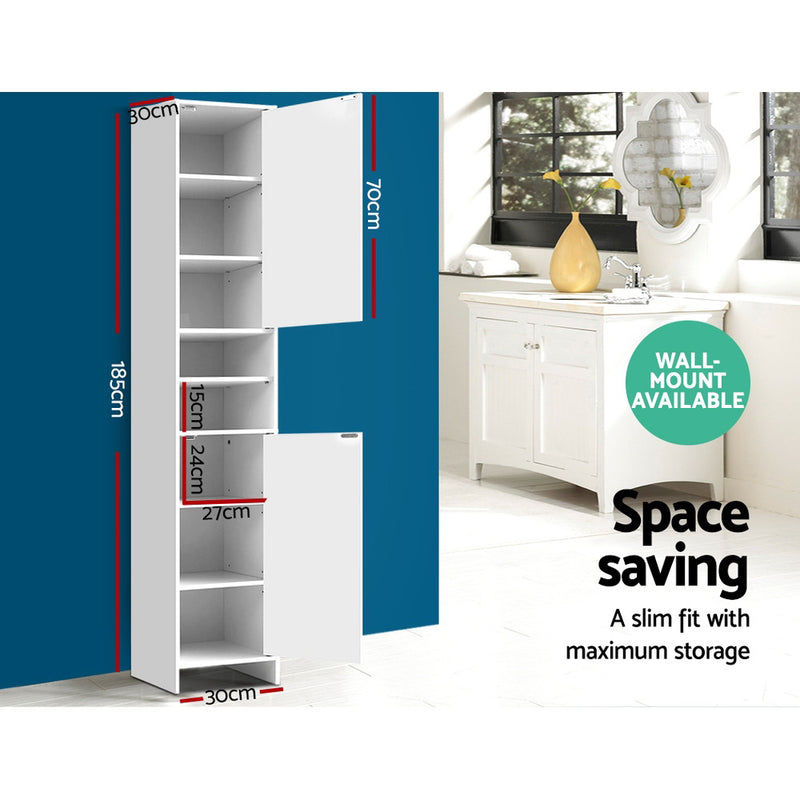 Artiss Bathroom Storage Cabinet 185cm – White