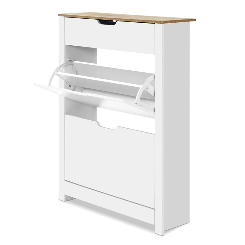 Artiss Shoe Rack Cabinet 16 Pairs White