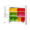 Kids Toy Box with 8 Bins & Bookshelf Storage Rack