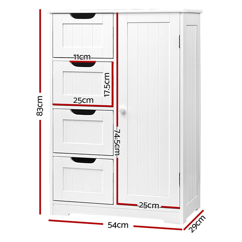 Artiss Bathroom Storage Cabinet with Drawers – White