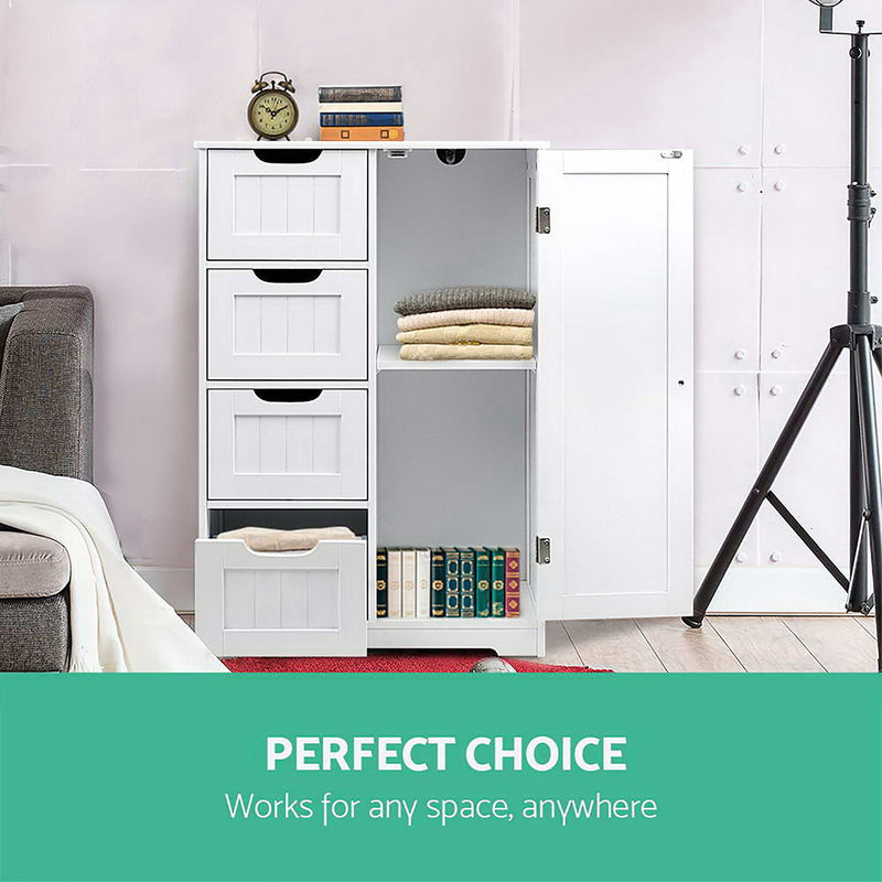 Artiss Bathroom Storage Cabinet with Drawers – White