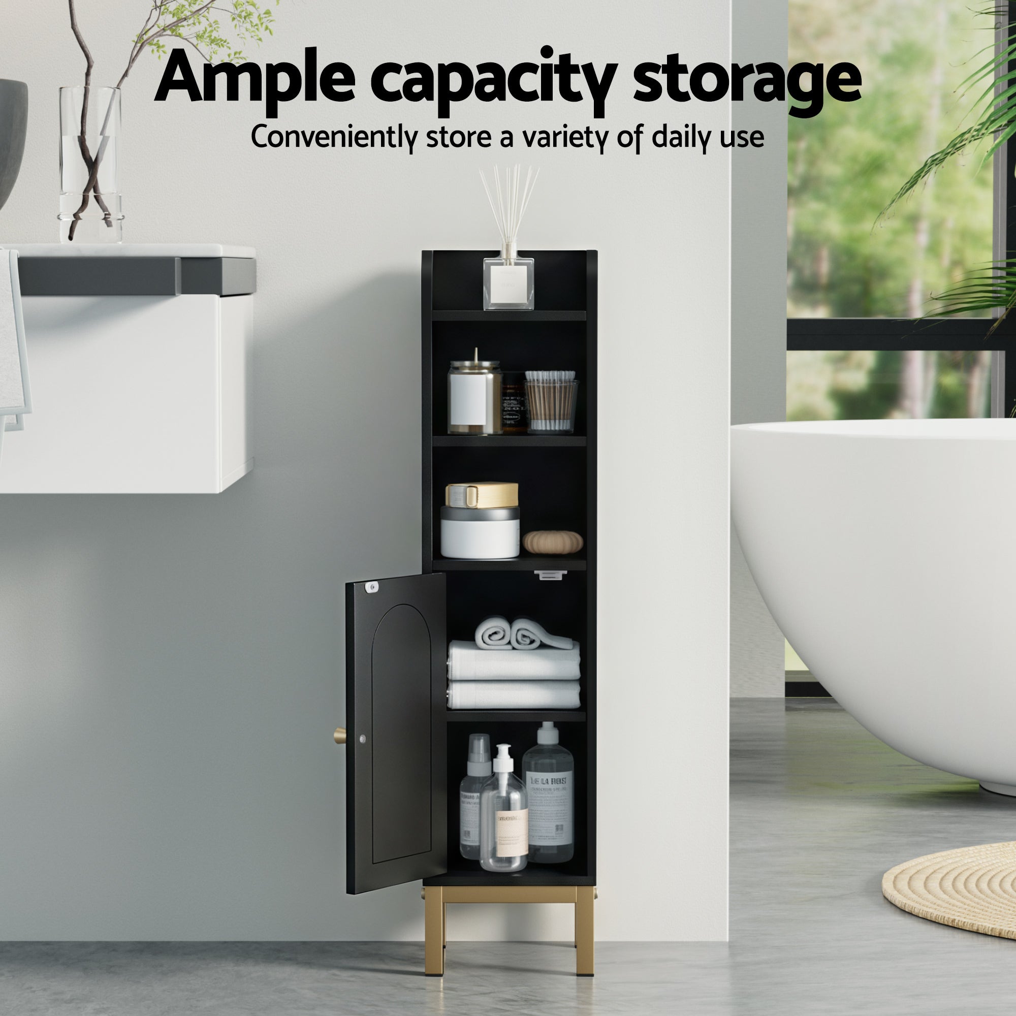 Artiss Bathroom Storage Cabinet – Black