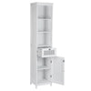 Artiss Bathroom Storage Tallboy Cabinet 161cm – White Rattan