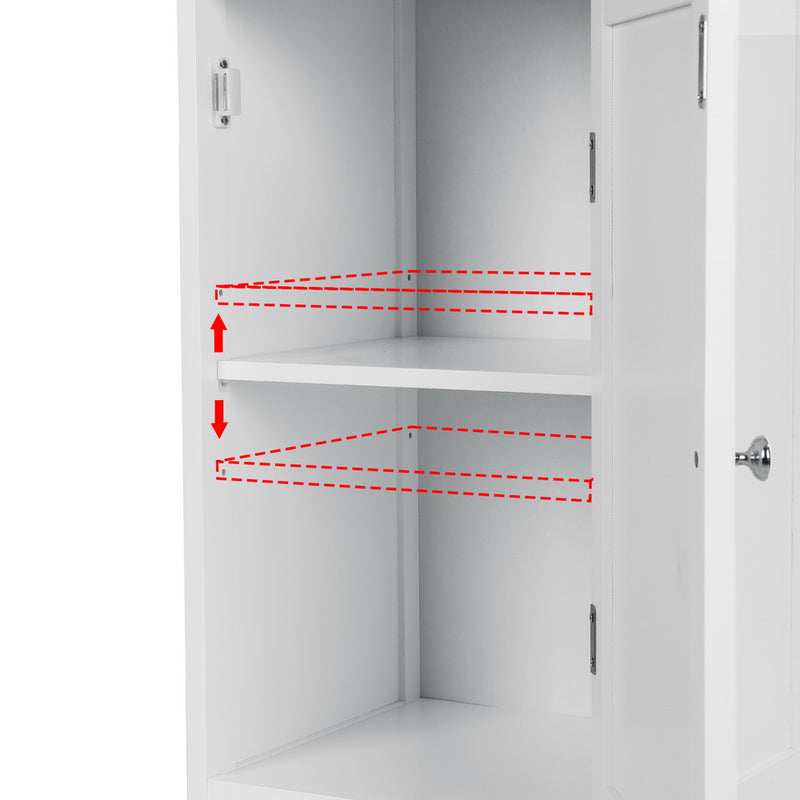 Artiss Bathroom Storage Tallboy Cabinet 161cm – White Rattan