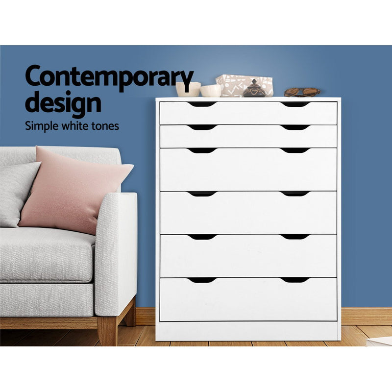 6 Chest of Drawers - MYLA White