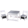 Kids Activity Table & Chairs Set with Storage and Chalkboard – Grey