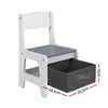 Kids Activity Table & Chairs Set with Storage and Chalkboard – Grey