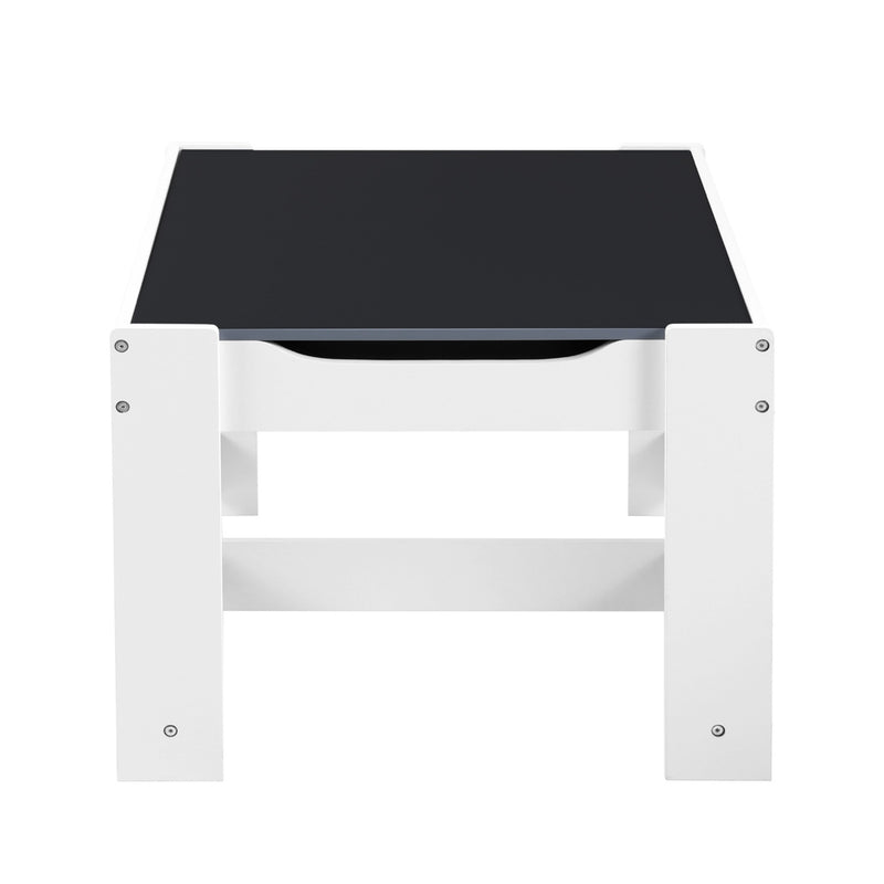 Kids Activity Table & Chairs Set with Storage and Chalkboard – Grey