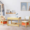 3PCS Kids Table & Chairs Set with Chalkboard & Storage