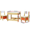 3PCS Kids Table & Chairs Set with Chalkboard & Storage