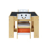 3PCS Kids Table & Chairs Set with Chalkboard & Storage