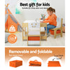3PCS Kids Table & Chairs Set with Chalkboard & Storage