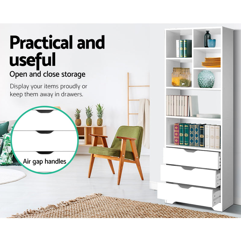 Bookshelf with Drawers - NANA White