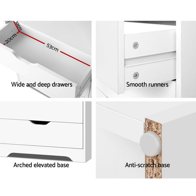 Bookshelf with Drawers - NANA White