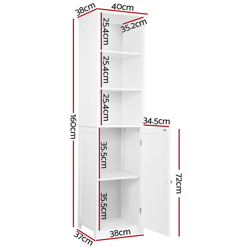 Artiss Bathroom Storage Cabinet 160cm – White